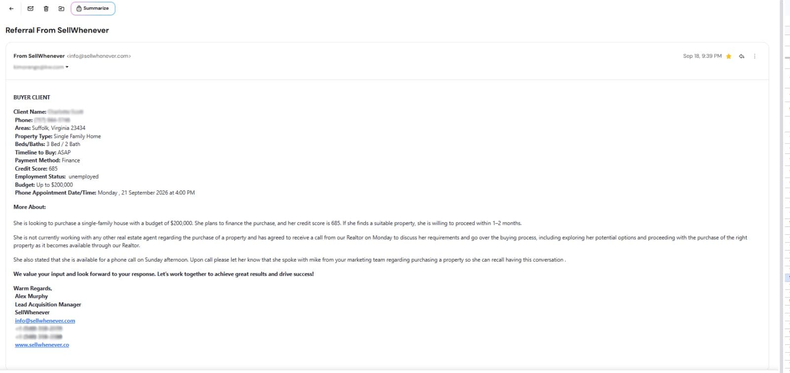 Lead Email 1